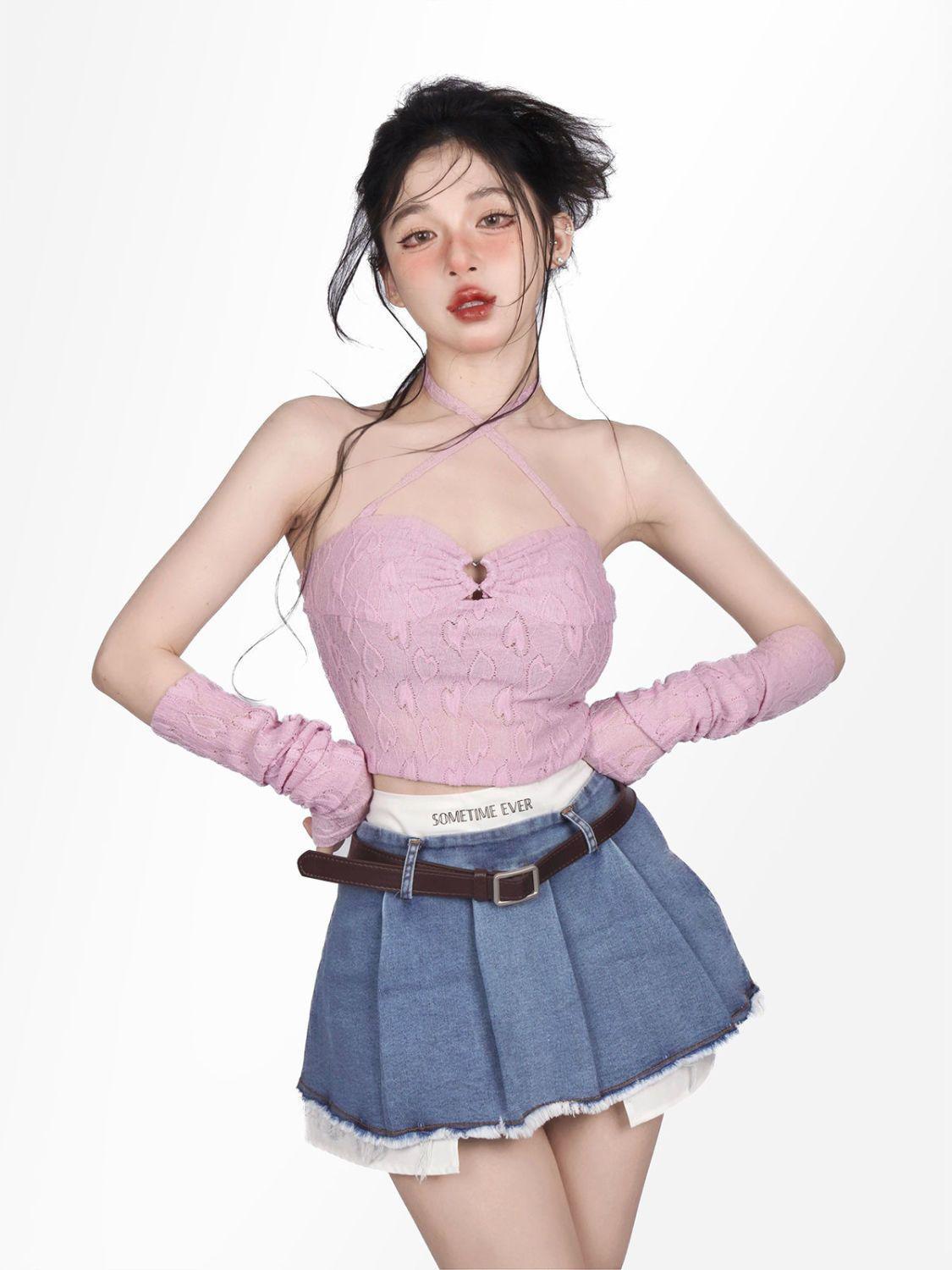 Y2K Fake Two Piece Pleated Mini Skirt – MAUV STUDIO®