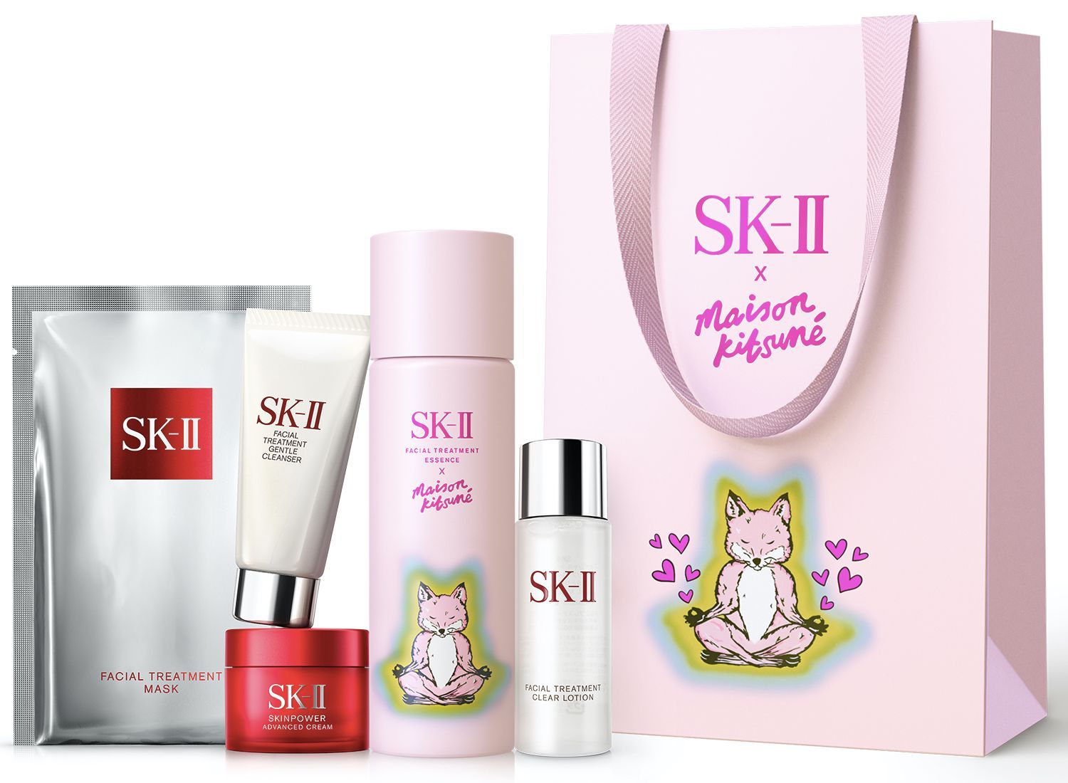 ピンクのボトルがキュート。SK-IIとメゾン キツネが再コラボした限定
