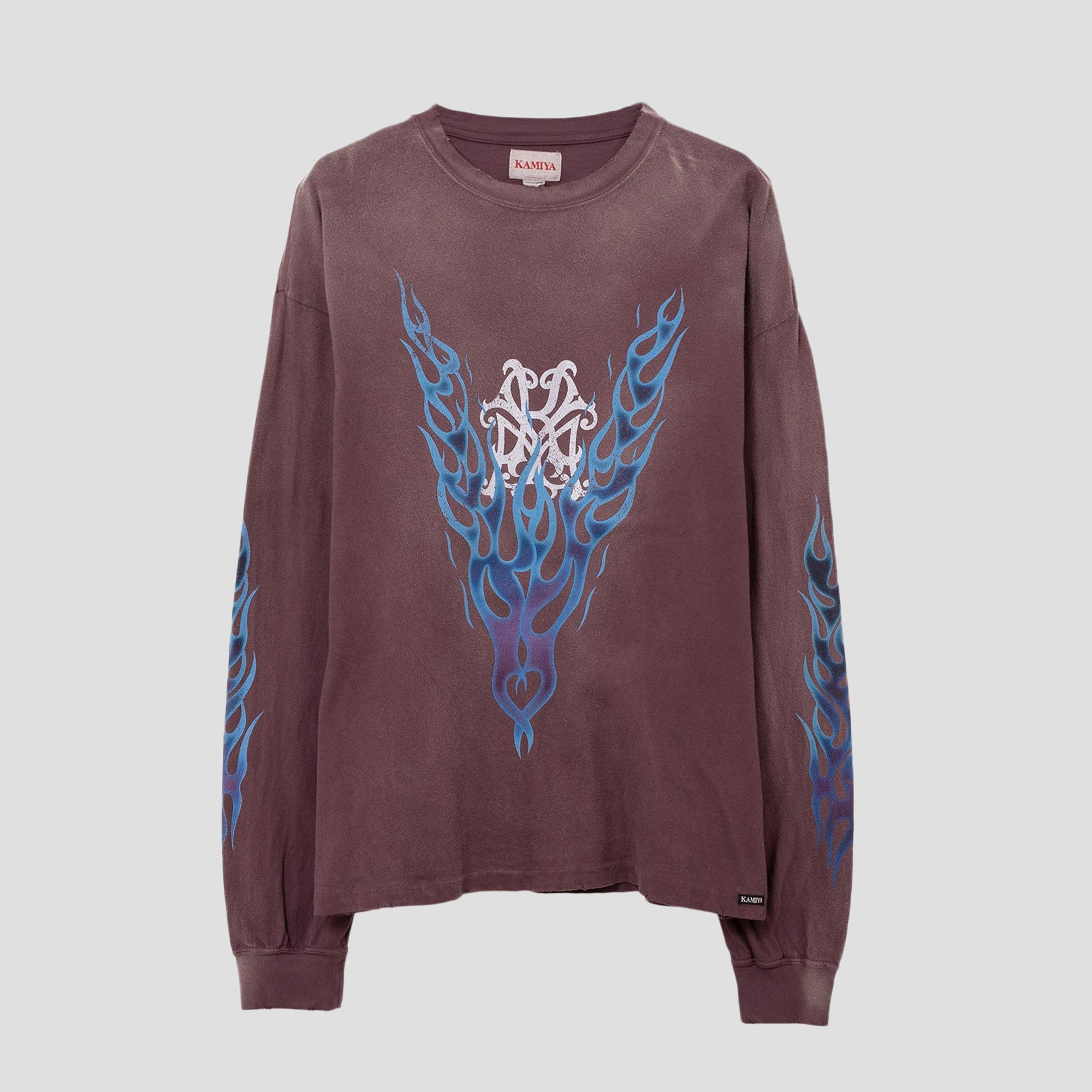KAMIYA - FIRE DISTRESSED L/S T-SHIRTS