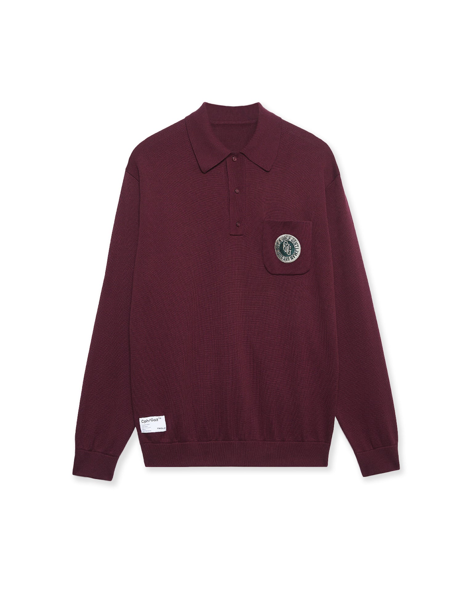 Club Jaquard LS Polo - Burgundy – Mid 90s Club