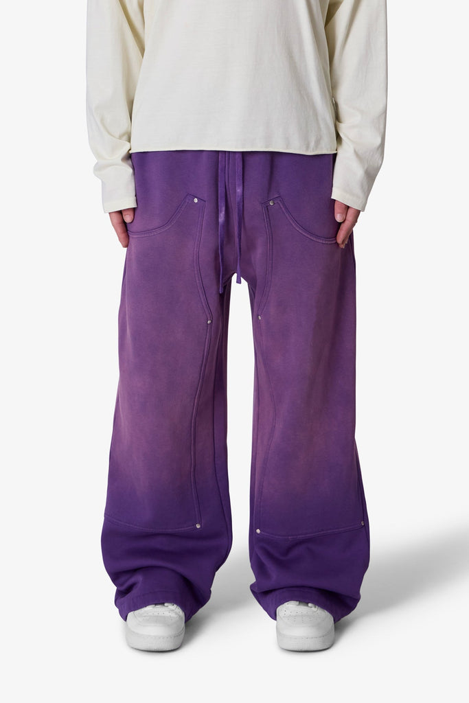 West Double Knee Sweatpants - Purple | mnml | shop now