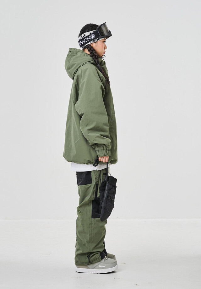 2223 UNBIND OVERANORAK JACKET KHAKI 언바인드 스노우보드복 자켓
