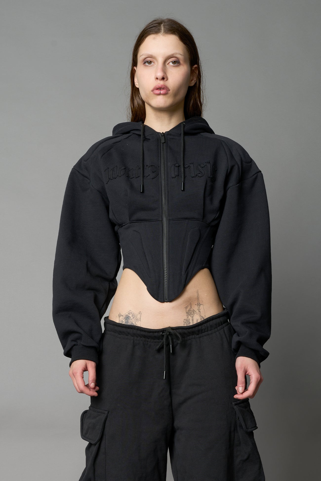 NAMILIA - Sweat Corset Zip Hoodie - Shop now
