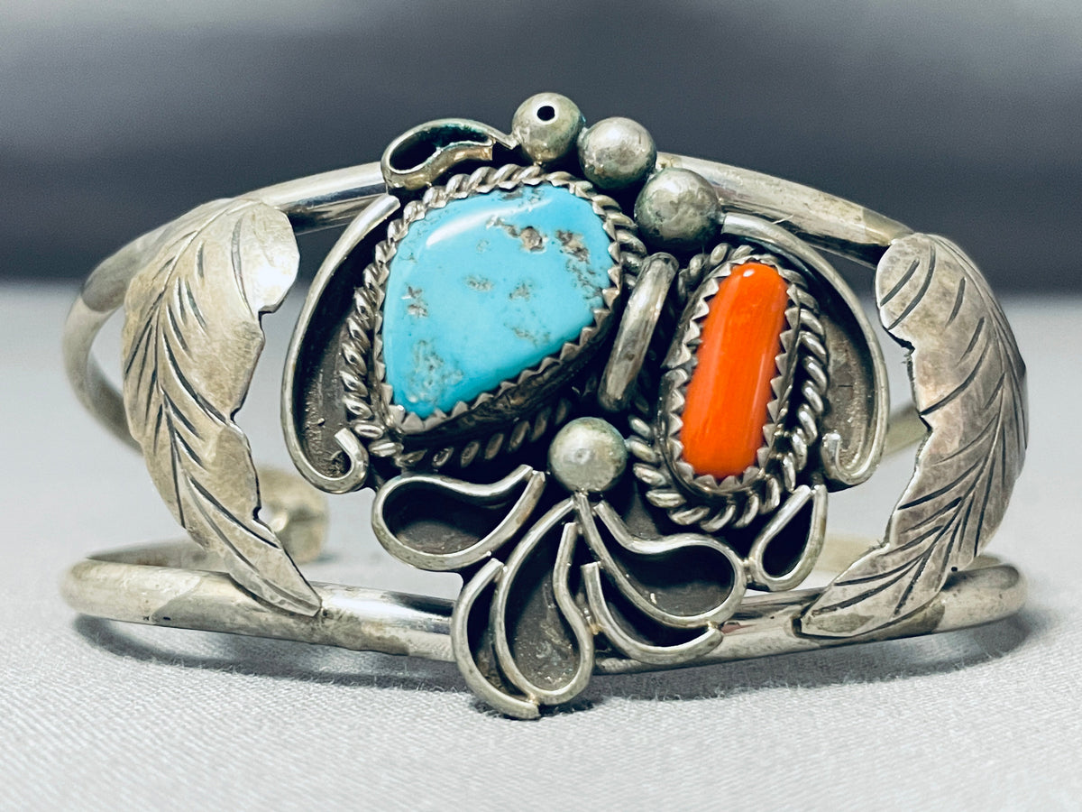 Astounding Vintage Native American Navajo Blue Gem Turquoise