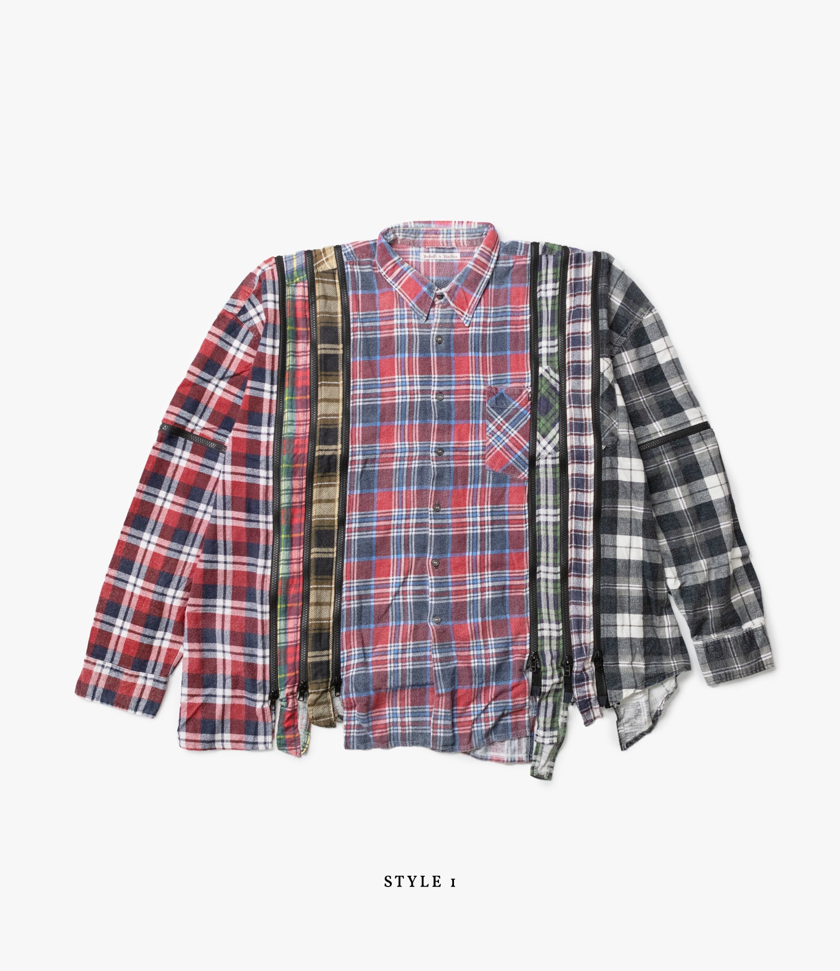 7 Cuts Wide Zipped Shirt | Rebuild by Needles | Nepenthes London