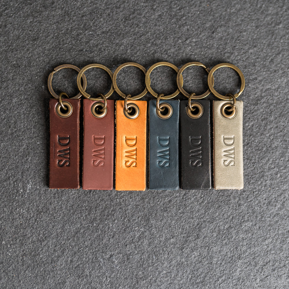 Extended Rectangle Leather Keyring | Personalized Premium Leather