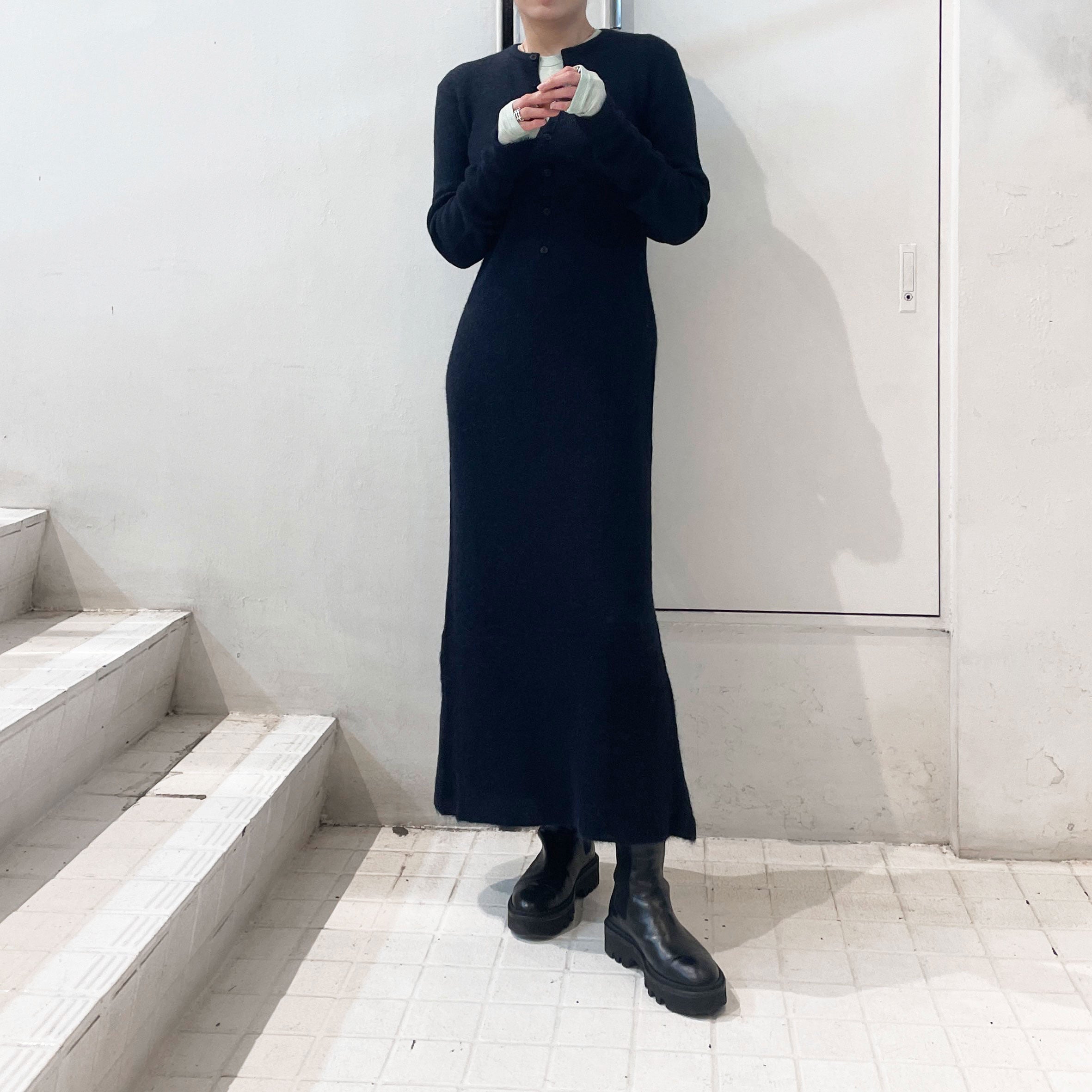 AURALEE】 BABY SURI ALPACA SHEER KNIT ONE-PIECE / WOOL AMUNZEN