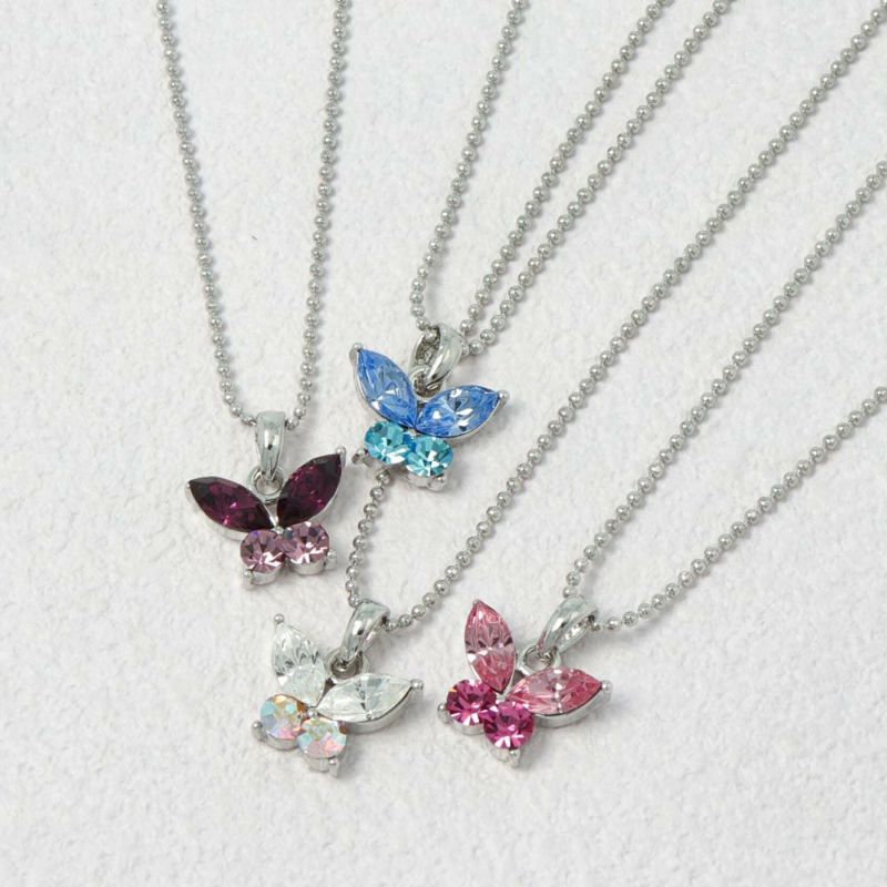 ネックレス バタフライ 蝶 ストーン メタル プチネックレス – OSEWAYA