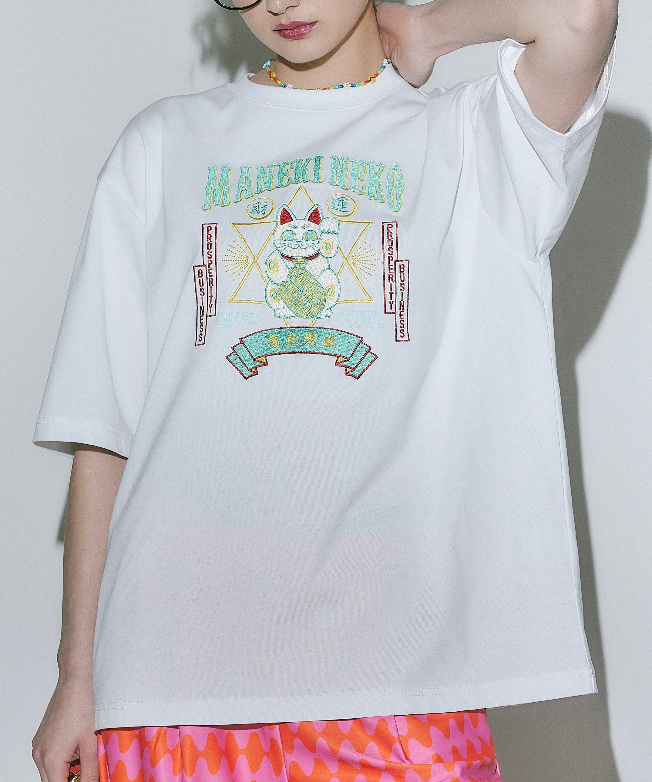 JAPAN 招き猫 Tシャツ ホワイト AtOn50 Official Online Store