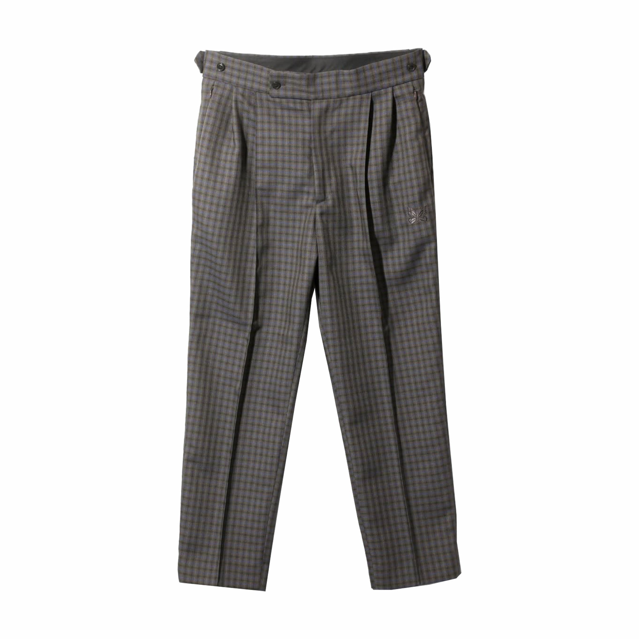 Needles W.U. Poly Tucked Side Tab Trouser (Glen Plaid) – August
