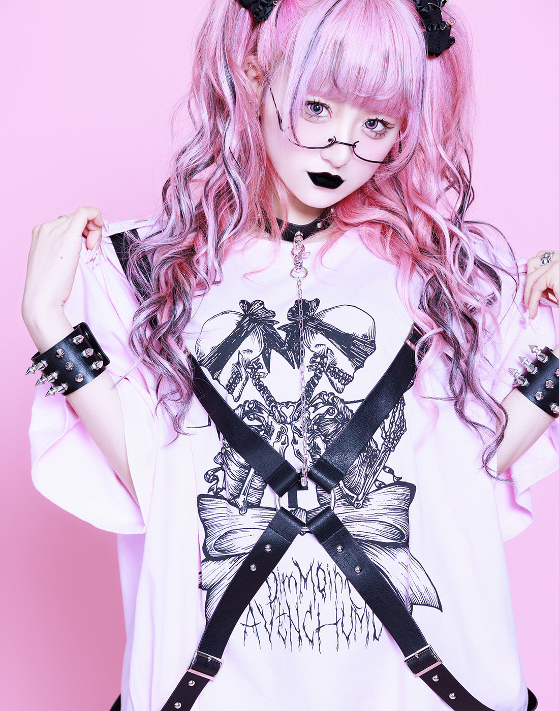 twin skull print harness T-shirt – AVENCHUMU （アバンチュウム）