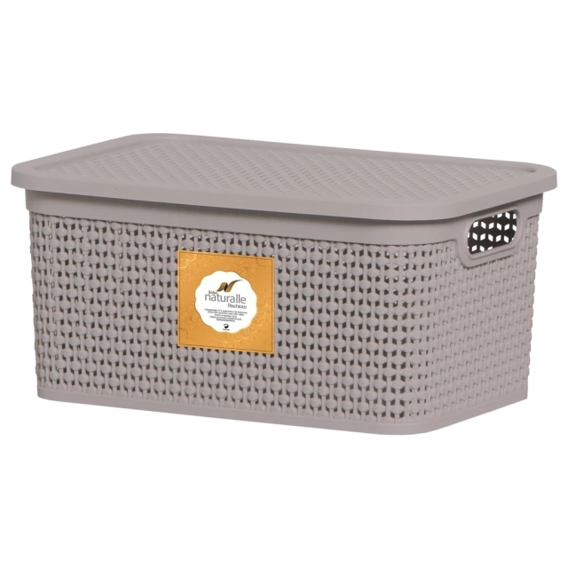 Caixa Organizadora Rattan - 15 Litros com Tampa - Rischioto