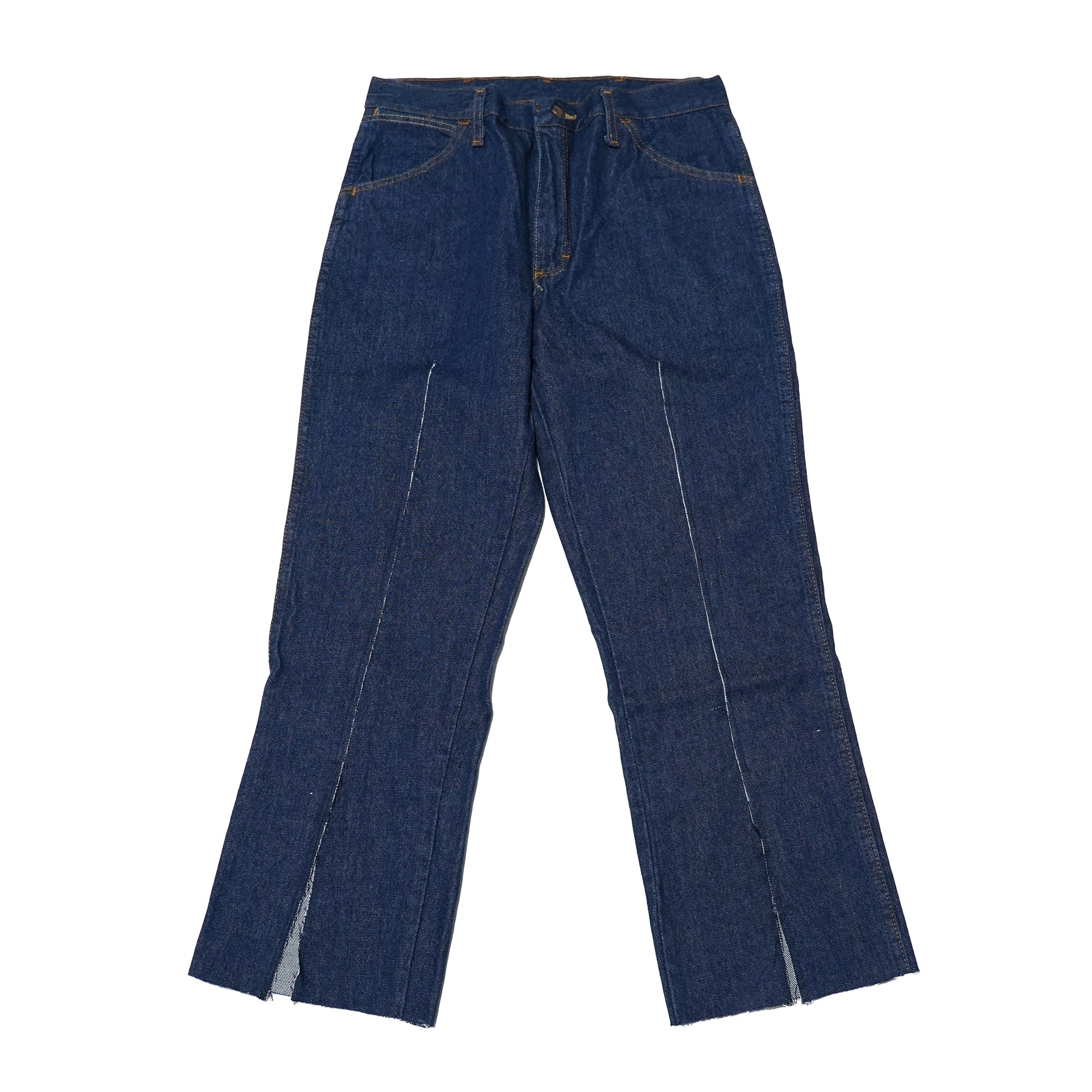 REMAKE02 | REMAKE FRONT SLIT DENIM PANTS | Color:PREWASHED INDIGO【RED