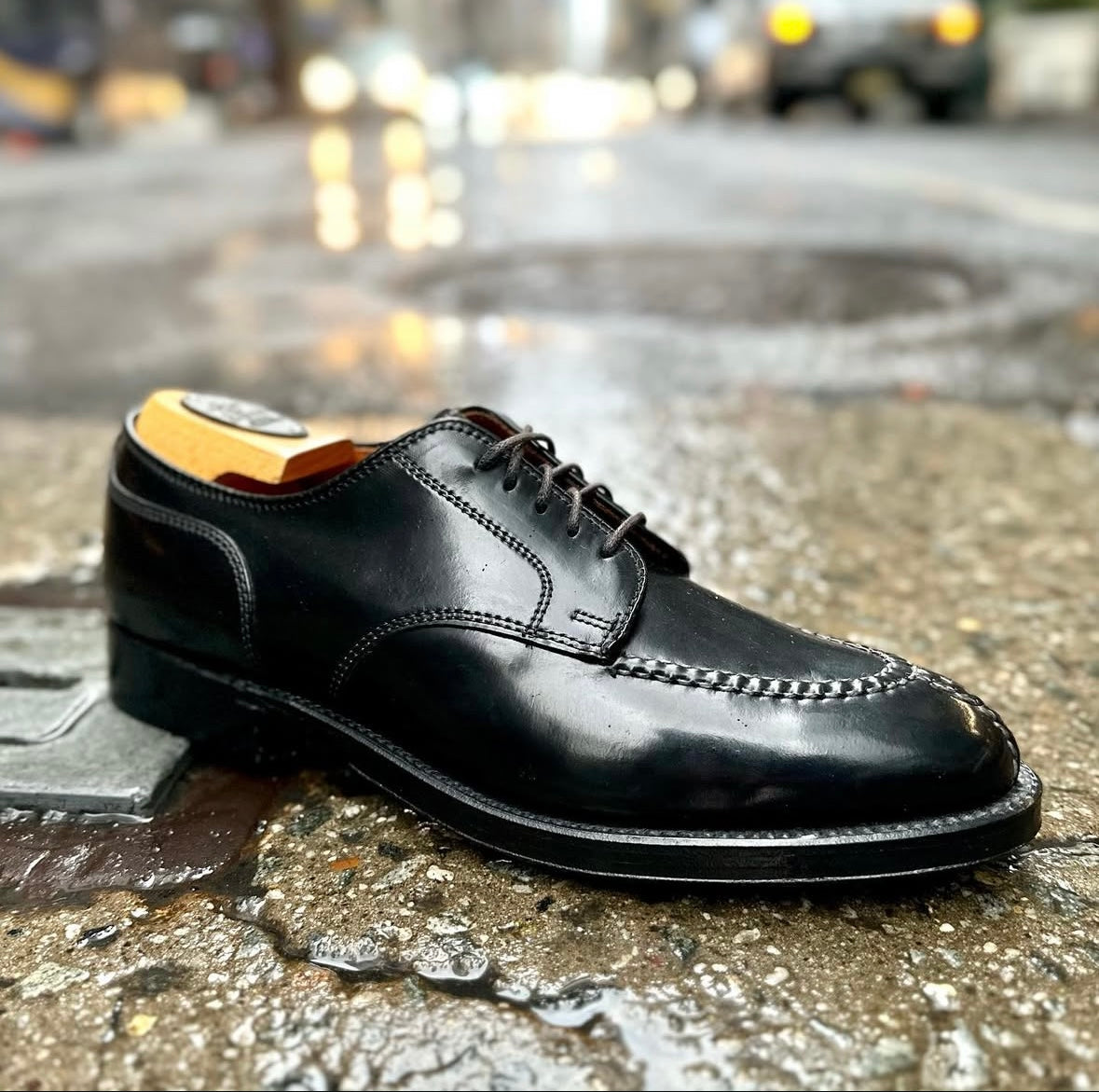 2211 - Norwegian Split Toe Blucher in Black Shell Cordovan – ALDEN