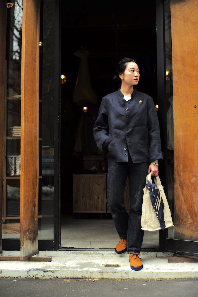 LINEN HERRINGBONE NAVY” | ANATOMICA SAPPORO アナトミカ札幌