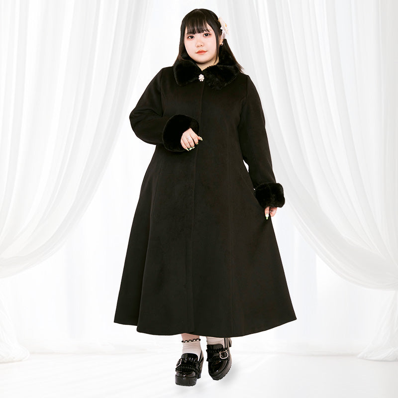 大きいサイズ レディース｜【大きいサイズのロングコート】ファー