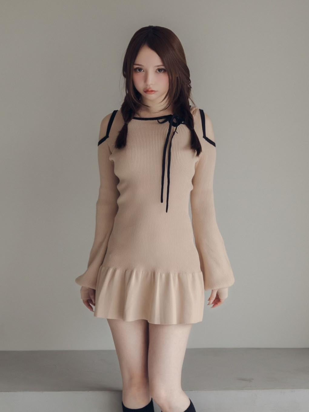 おまけ付き ANDMARY Annie ribbon mini dress