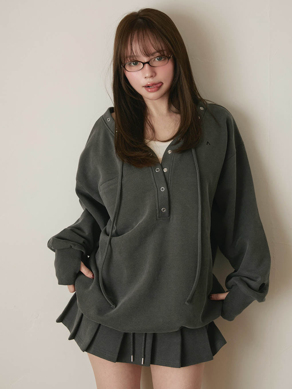 andmary Sharon ribbon tops gray ribbon tops andmary ANDMARYLilian