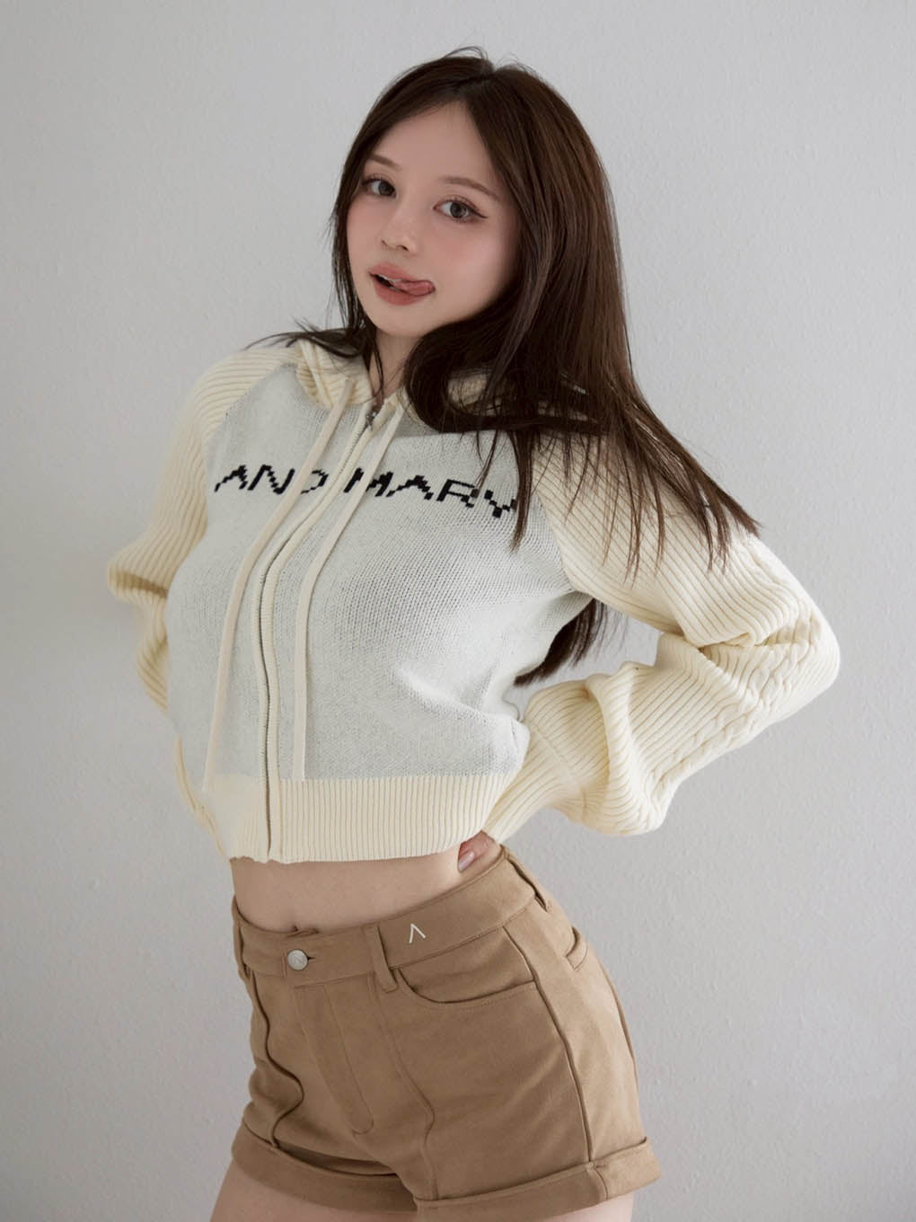 3点セット(即発送可能商品)andmary ニコラフーディートップス ブラック