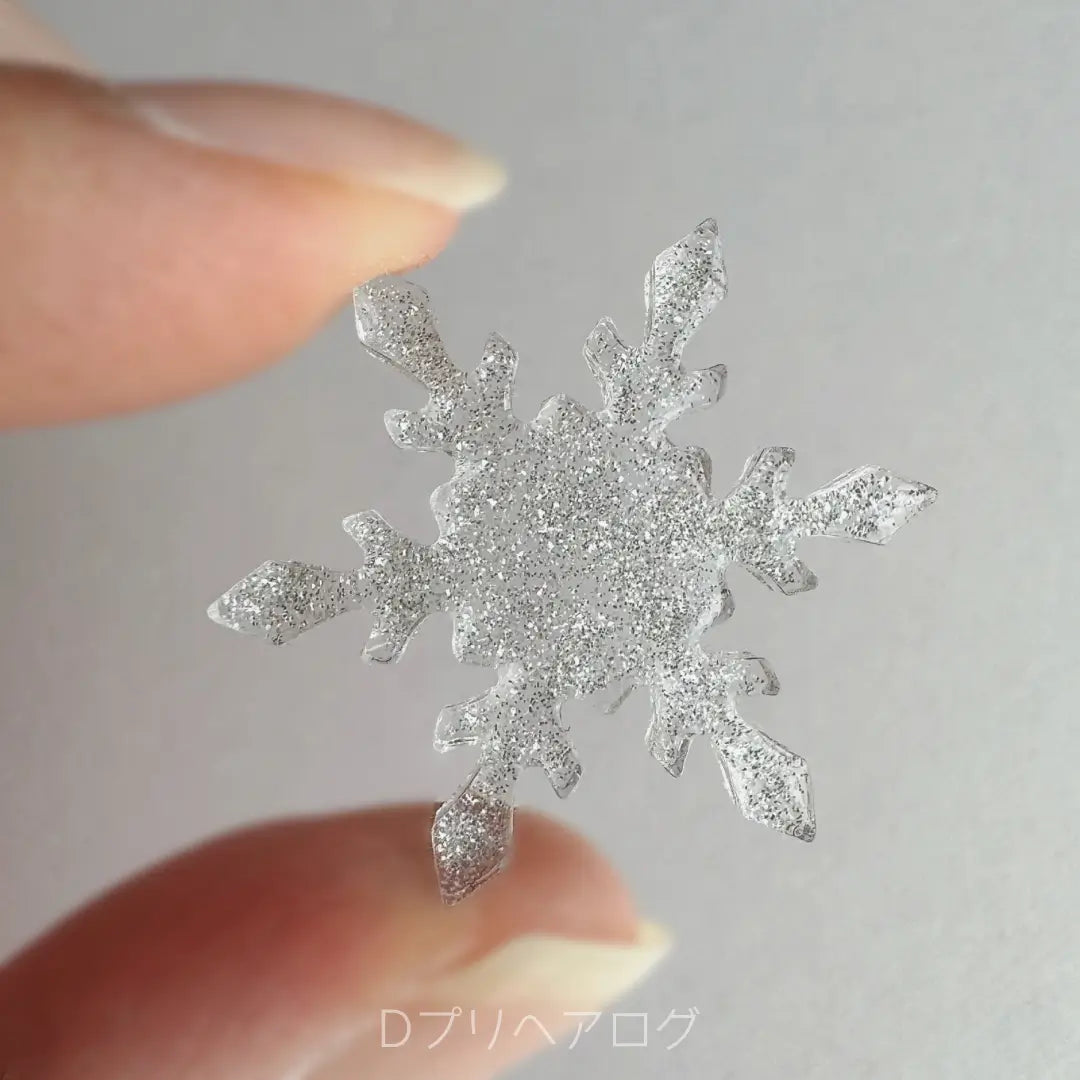 雪の結晶のヘアゴム(クリアラメ) 5個セット – Dプリヘアログ