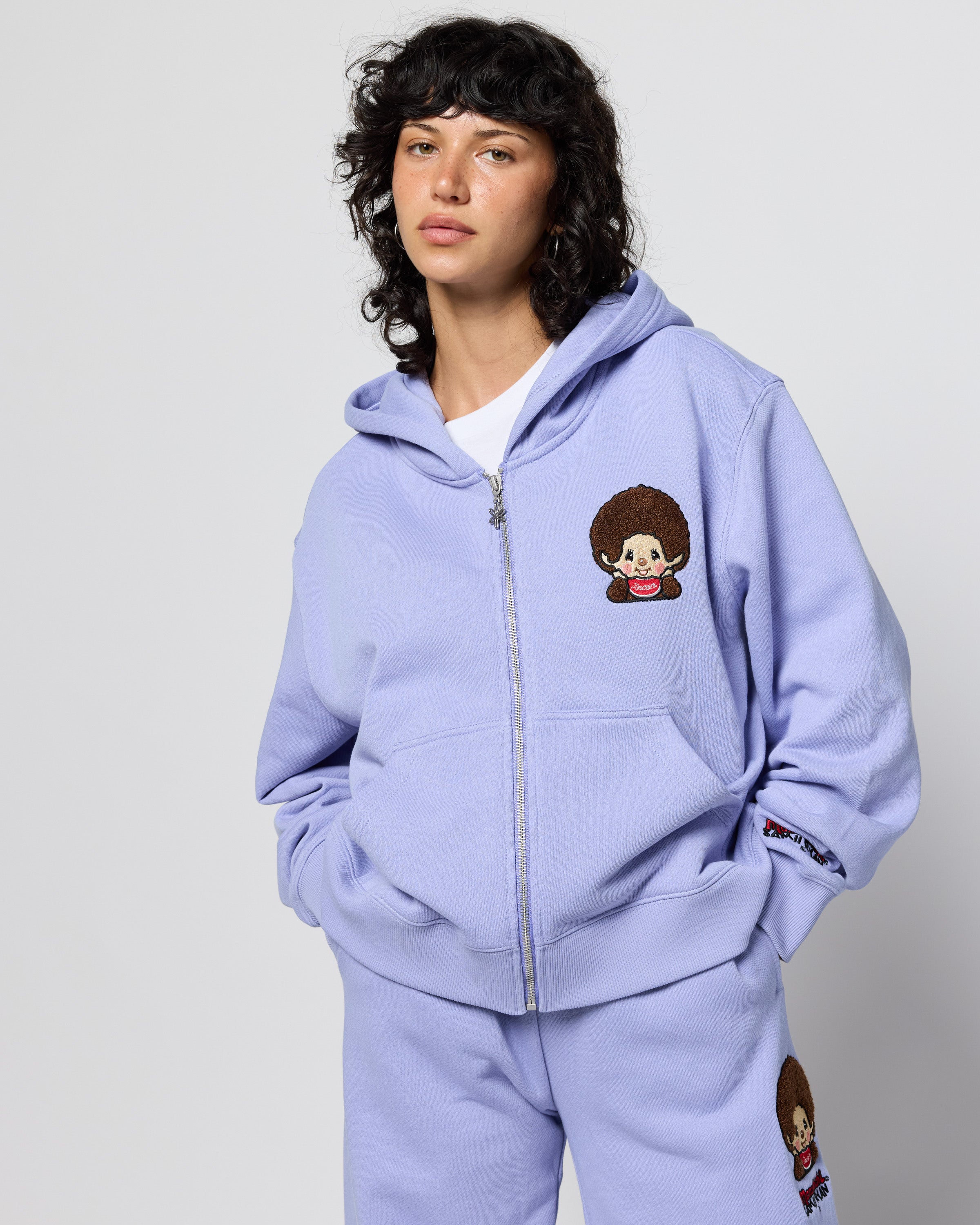 Monchhichi™ Vintage Zip Up Hoodie, Lilac – Samii Ryan