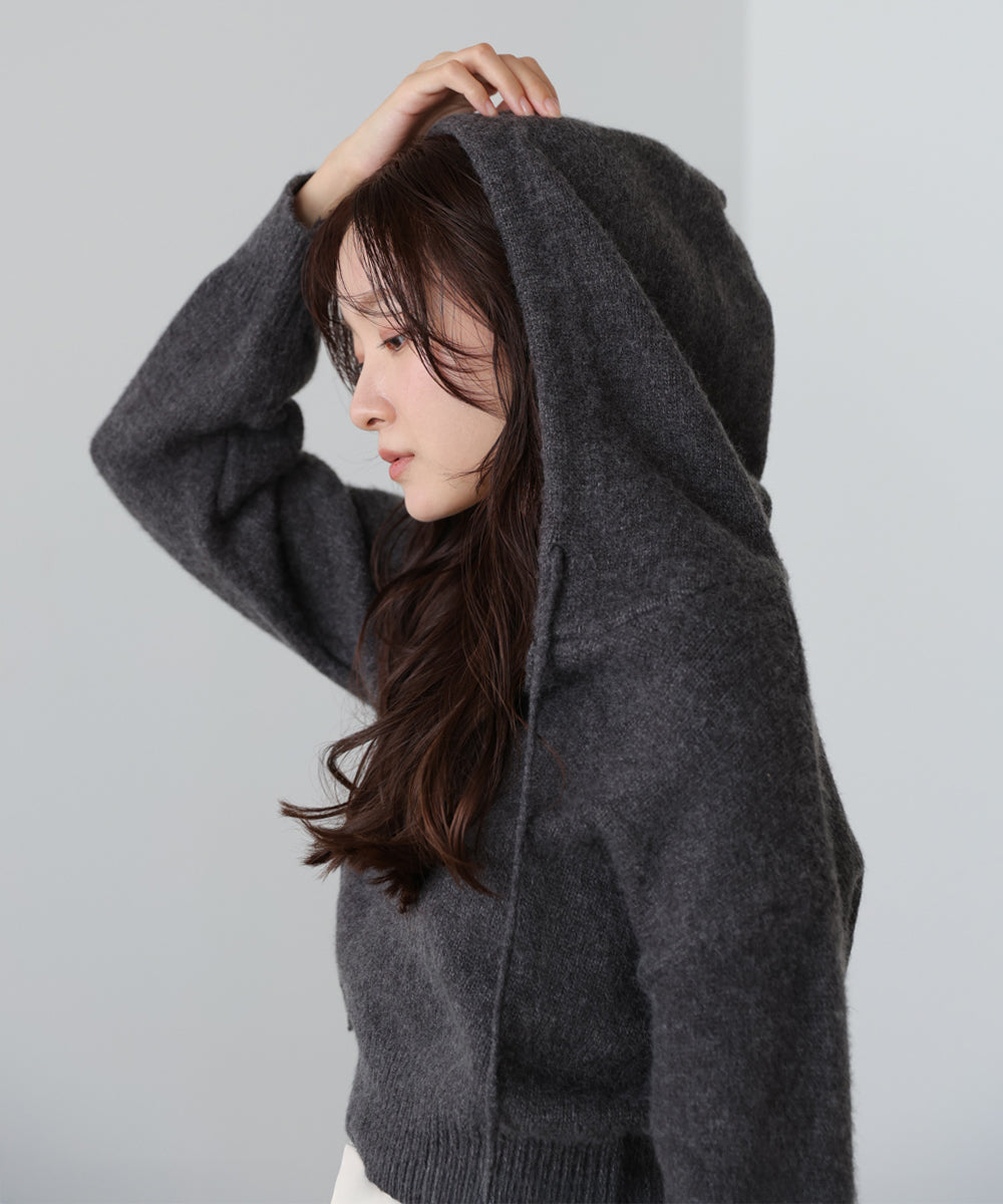 ショートフーディーニットトップス – Bab
