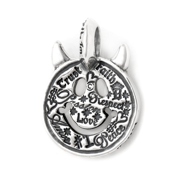 Happy Face Graffiti with Horns Charm - Bill Wall Leather Inc.