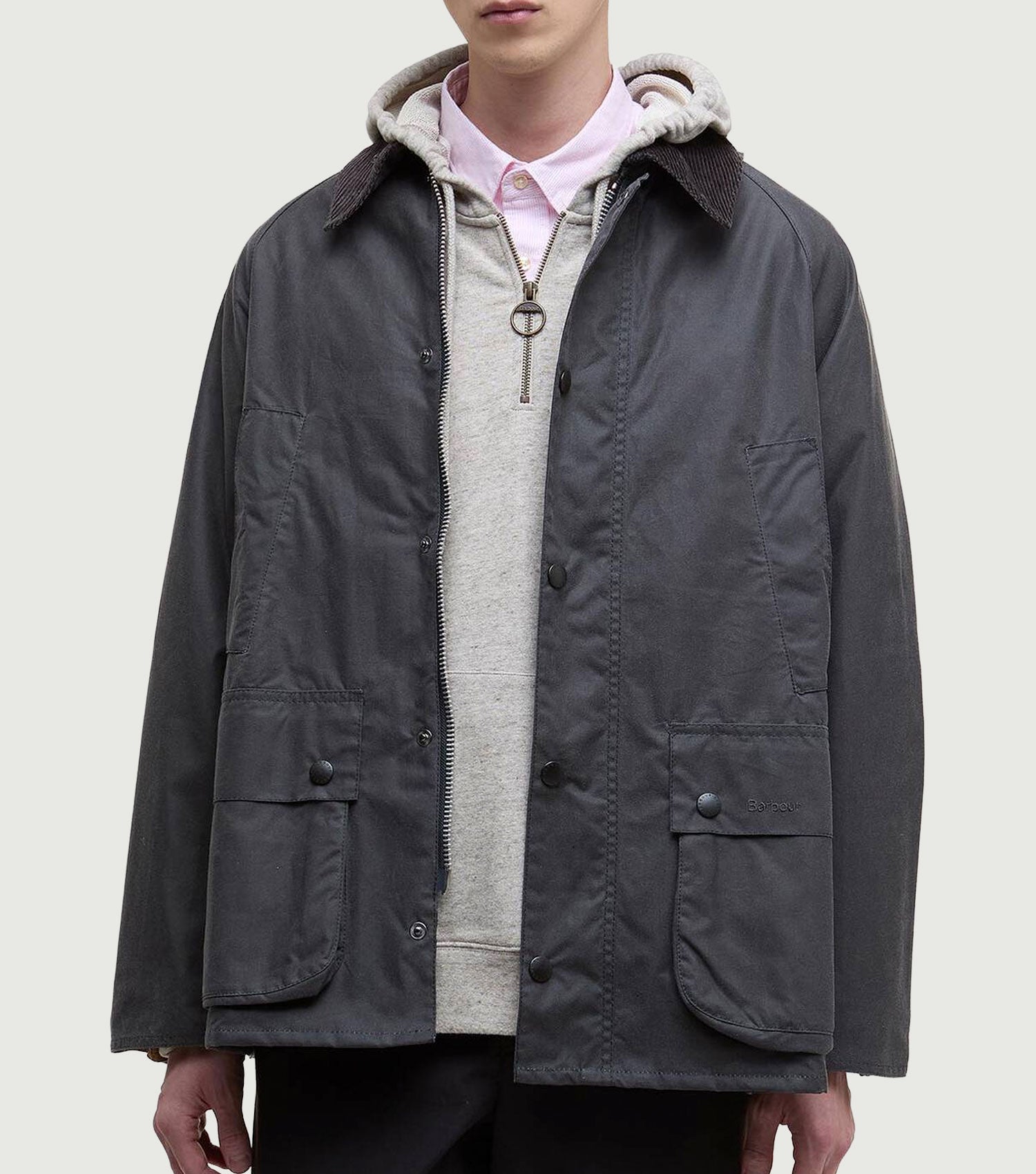 Oversized Bedale Waxed Jacket Classic Grey – BLAW