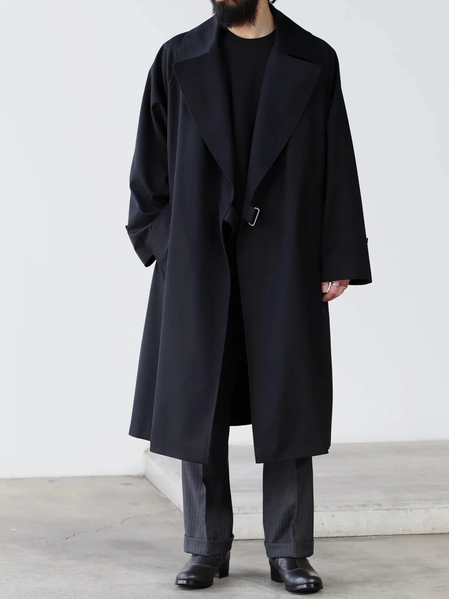 COMOLI コットンギャバタイロッケンコート BLACK | CASANOVA&CO