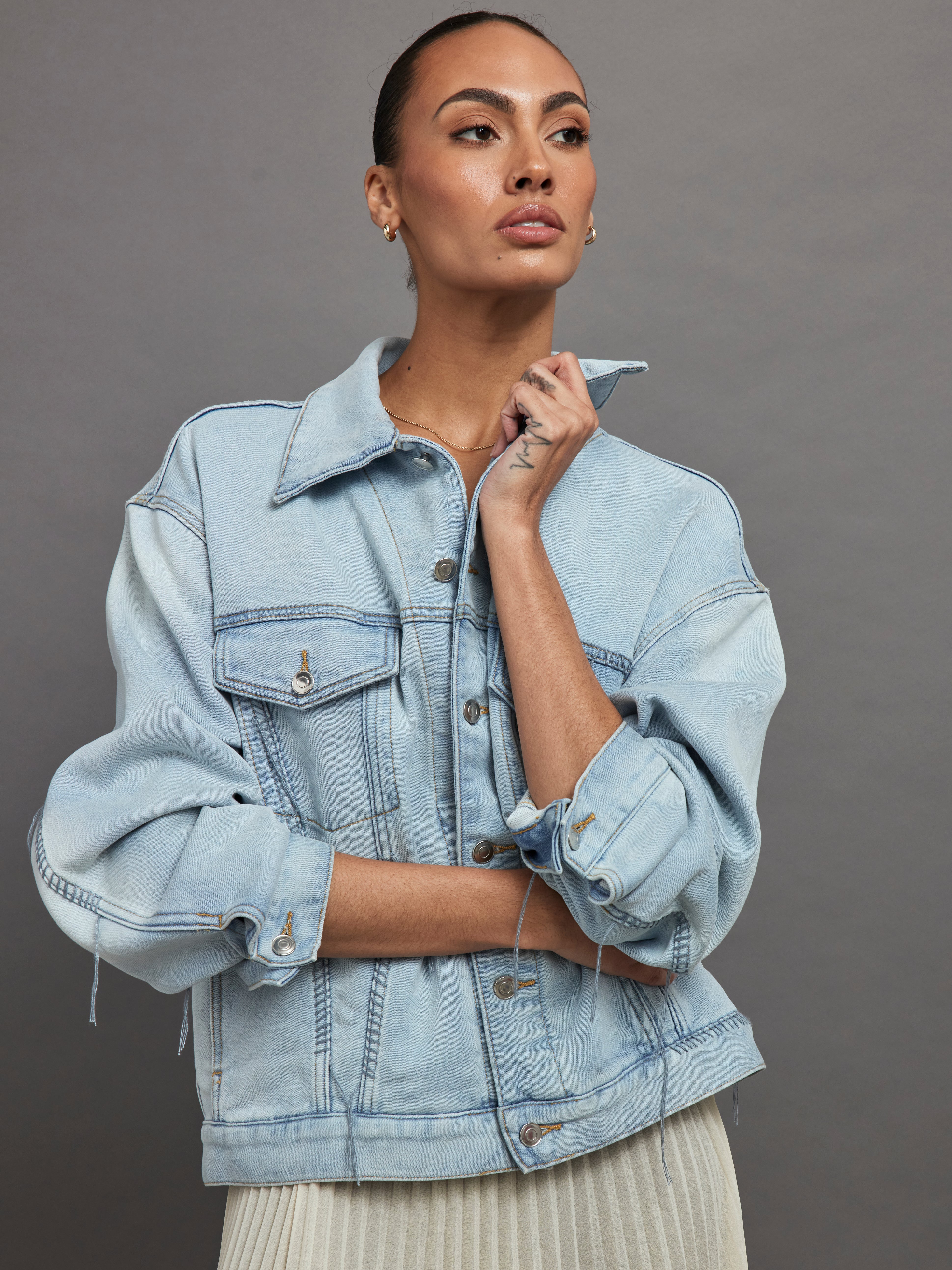 Oversized Denim Jacket - Denim Blue – Carbon38