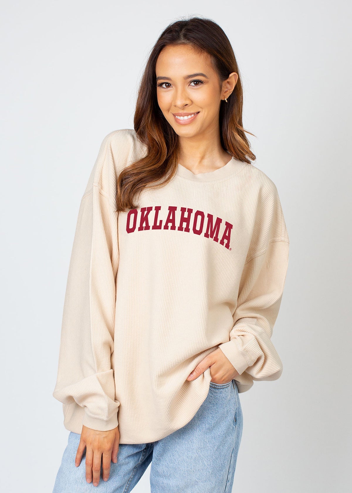 Oklahoma College Block Original Corded Crew | Internet's Favorite