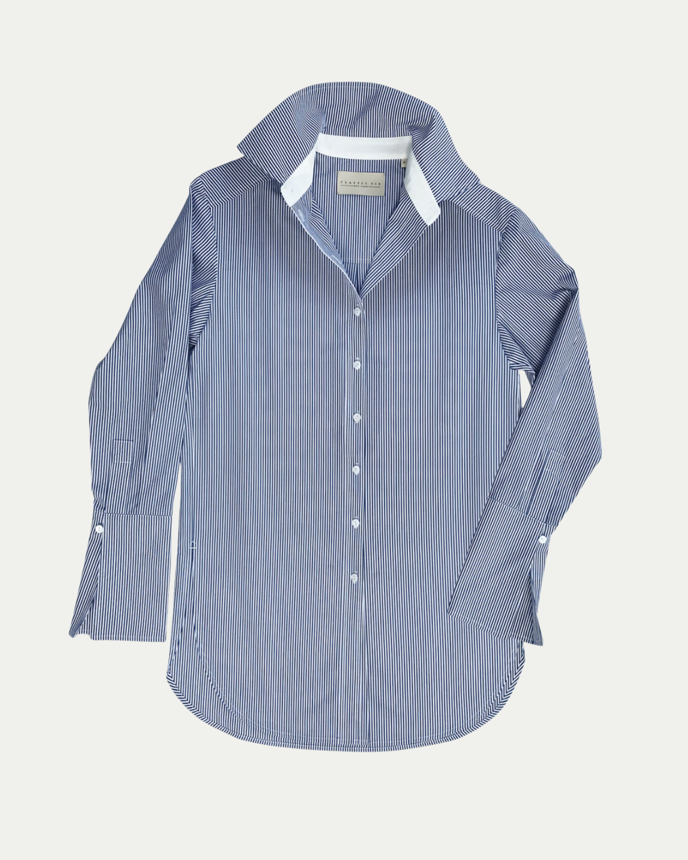 Donna Button-Down Shirt in Blue & White Stripe – Classic Six