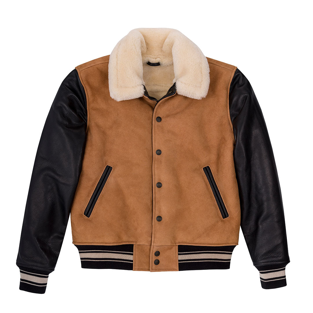 Shearling & Suede Leather Varsity Jacket | Cockpit USA