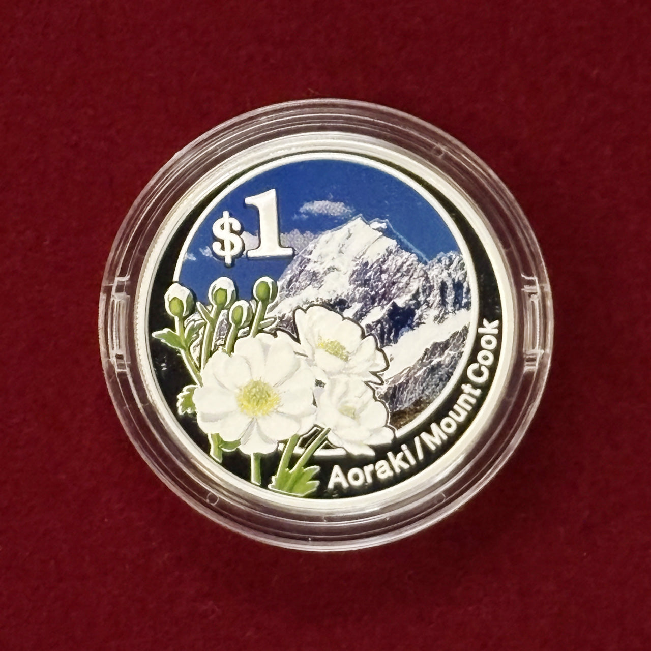 New Zealand 1 Dollar Silver Coin Aoraki/Mount Cook Proof 2007 [B