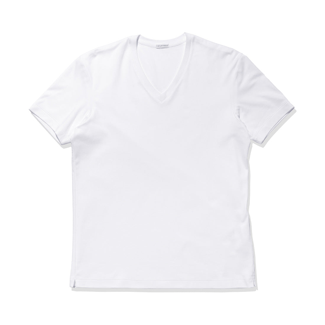 スビンプラチナムスムーステーラードVネックTシャツ ホワイト