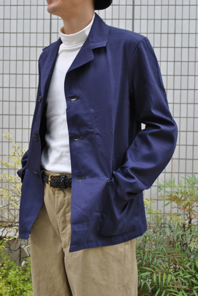 60's Deadstock British Railway driver jacket cotton blue drill