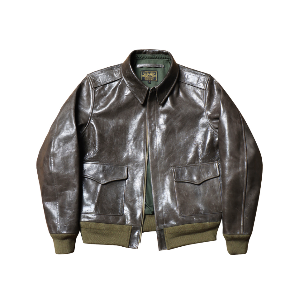 Men's Type A2 Flight Leather Jacket Olive – Crush on Retro