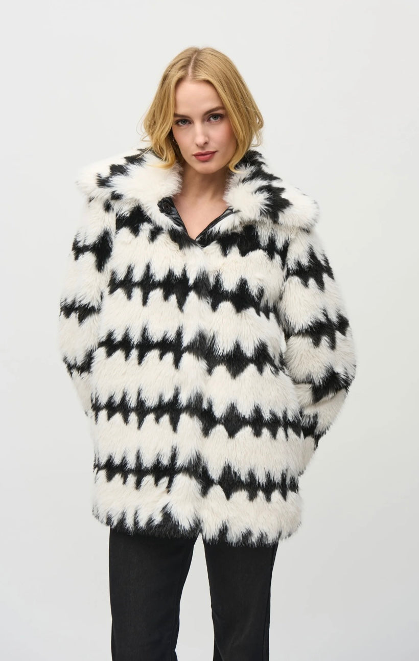 Joseph Ribkoff Reversible Faux Fur Coat – Darling's Fine Things