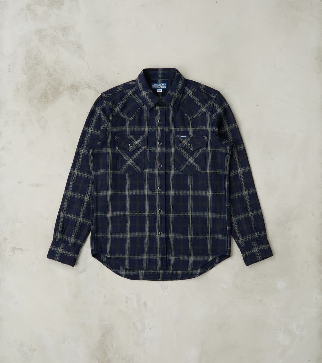 Iron Heart 411-BLK - Western - 9oz Selvedge Flannel Indigo Black
