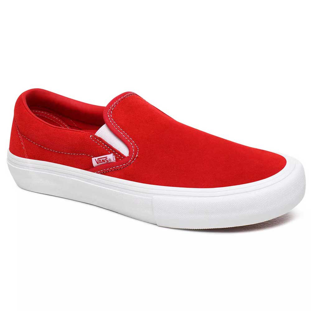 Slip On Pro Shoe Red/White Full Suede (size options listed