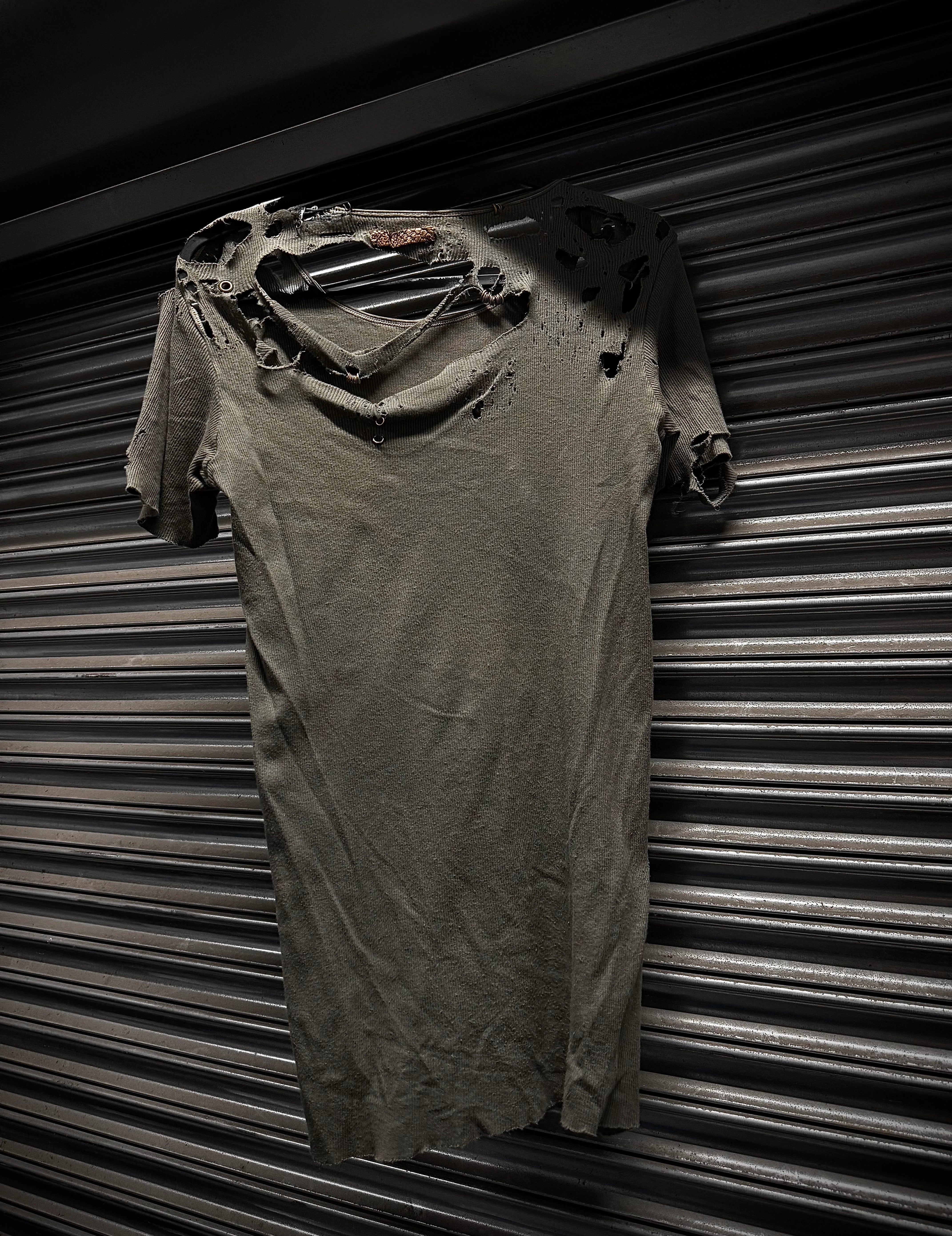 IfSixWasNine Early 00s 'MUDMAX HSM/K04' Distressed Ribbed Cotton T