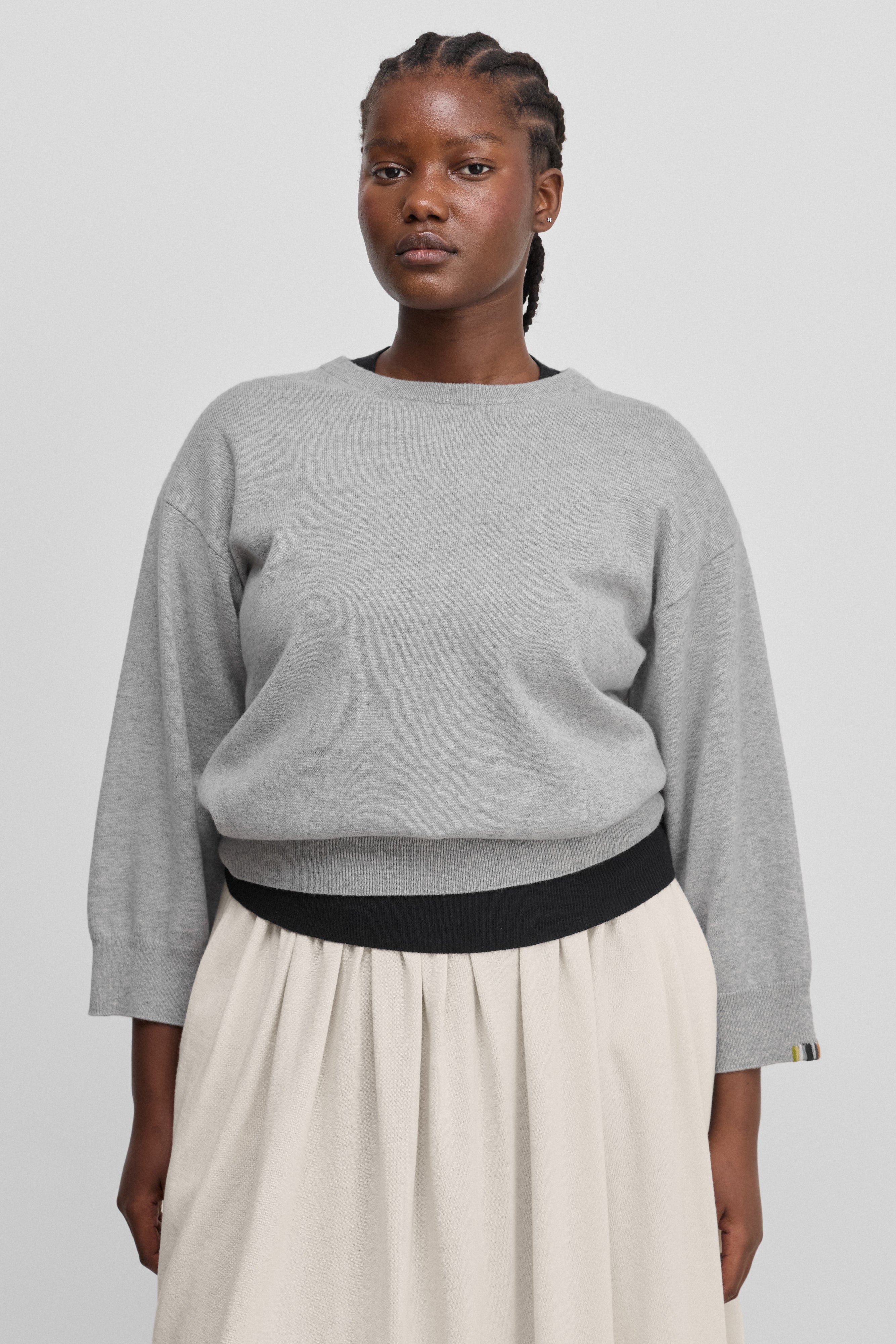 extreme cashmere 3/4 sleeve sweater light 398 jewel – extreme