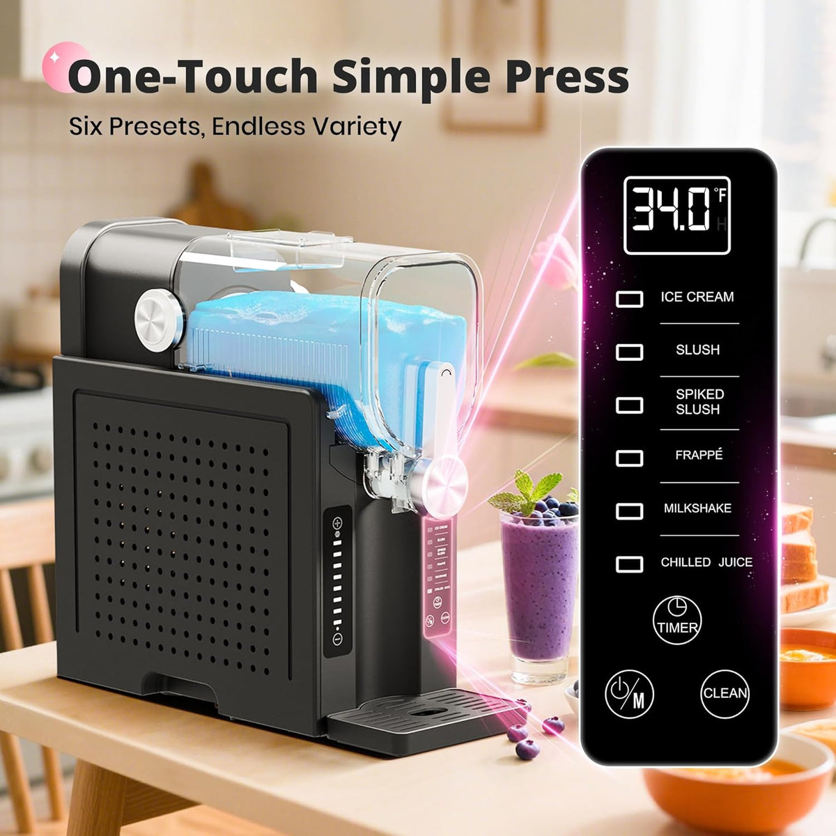 EZBASICS Slushy Machine for Home No Ice Needed, Professional