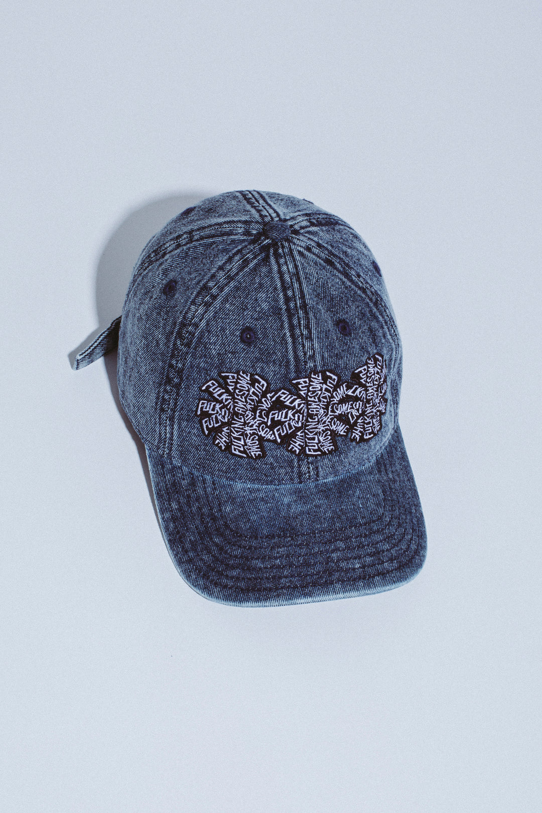 Fucking Awesome Three Spiral Washed Denim 6-Panel Hat (Blue Denim
