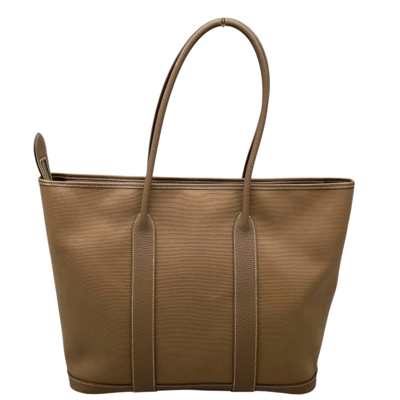 エルメス HERMES ガーデンジップMM □M刻印 ベージュ シルバー金具