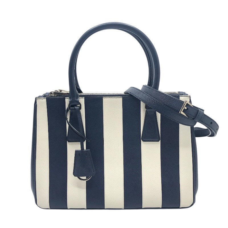 プラダ PRADA ガレリア ミディアム 1BA863 ネイビー/ホワイト