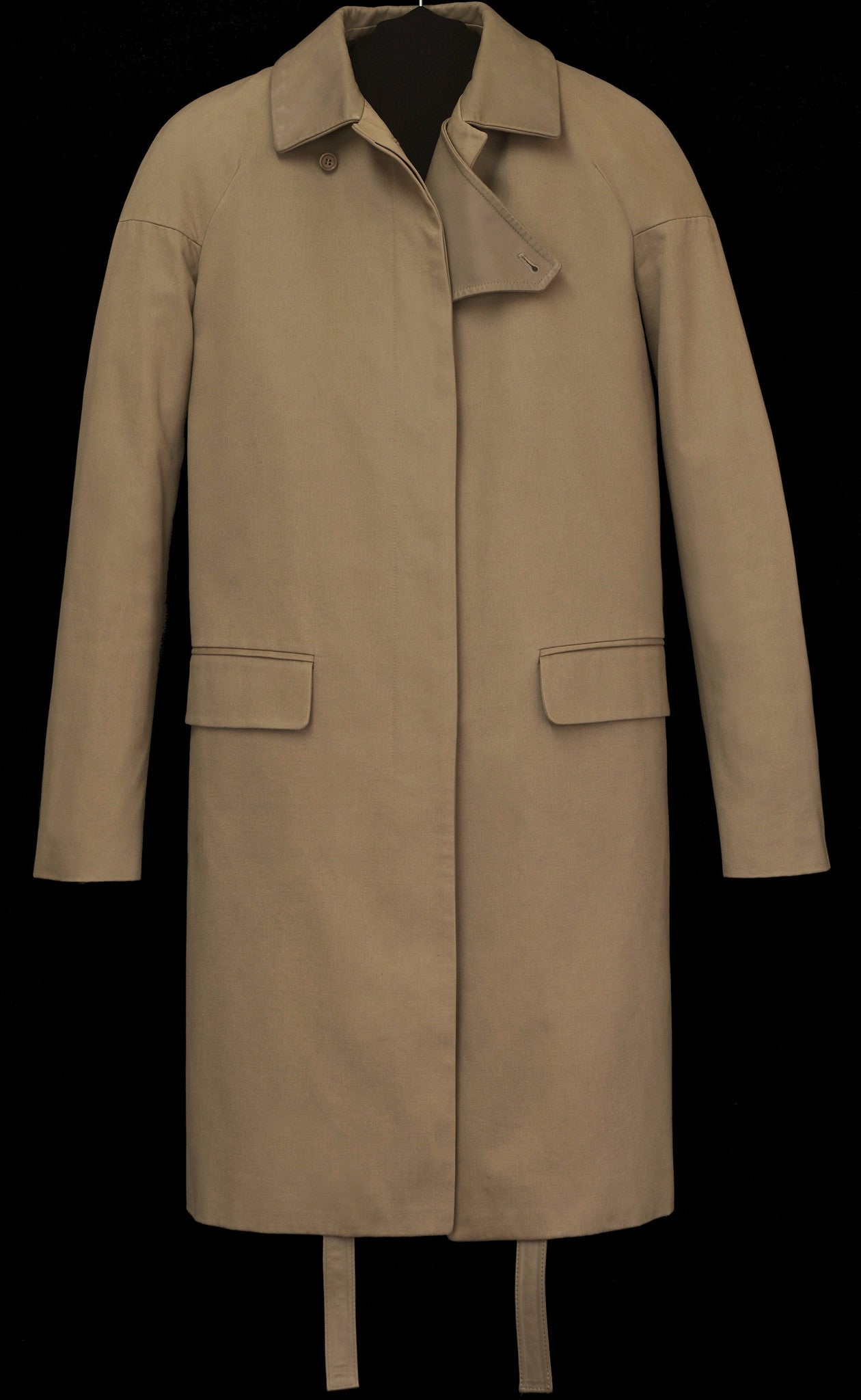 Helmut Lang 2000 Darted Shoulder Military Raincoat with Leather