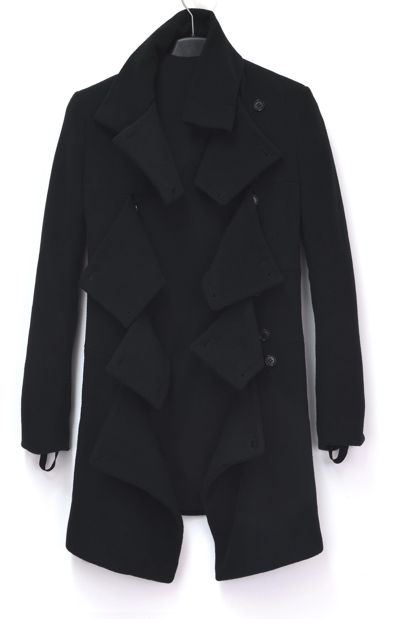 Helmut Lang 2003 Soft Fleece Chesterfield Coat with Knit Sleeves
