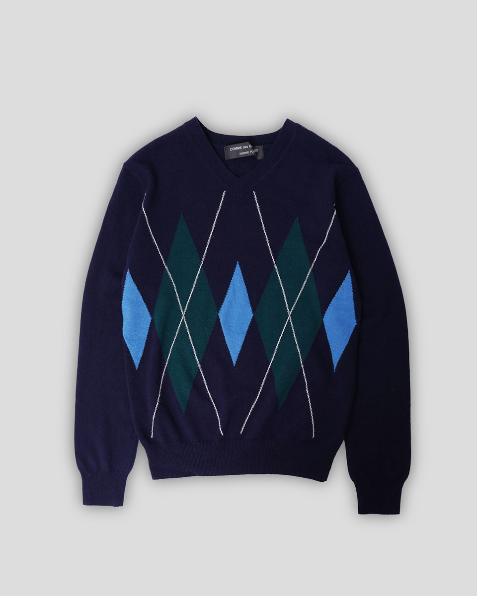 V-neck Argyle Sweater – Front General Store