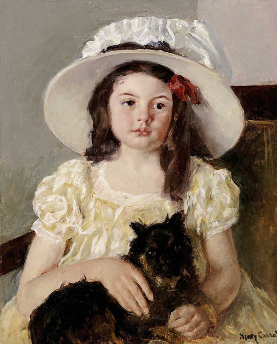 Mary Cassatt - Francoise Holding a Little Black Dog Canvas
